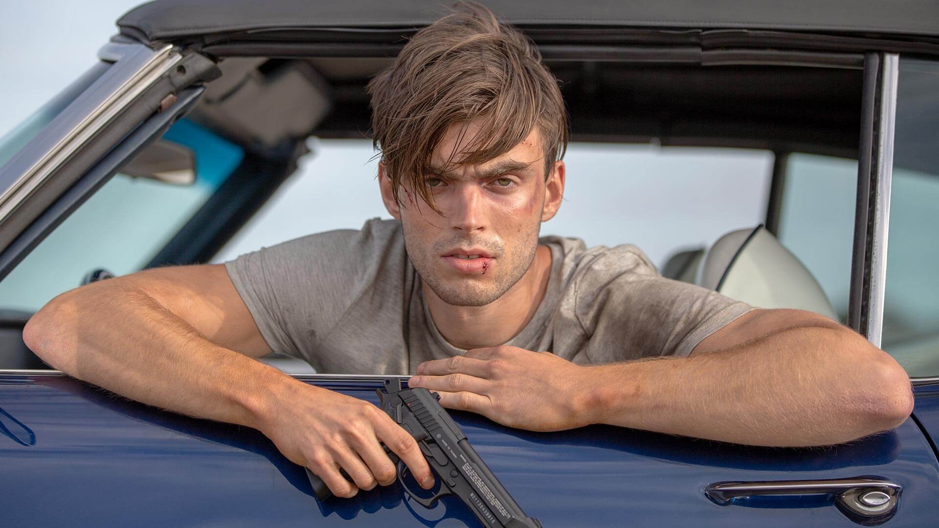 Man in car with gun - Clarity effect original