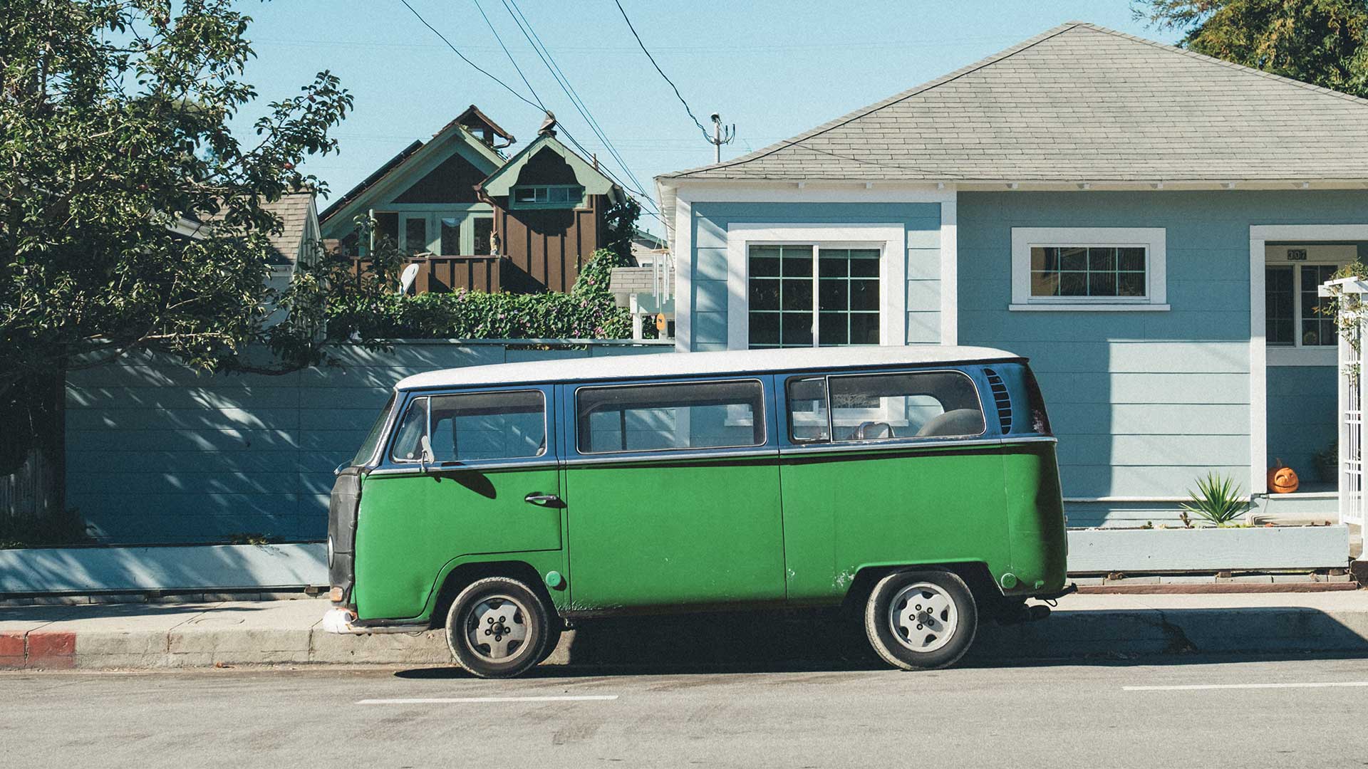 VW campervan green colorized with Imerge Pro color adjustment effect