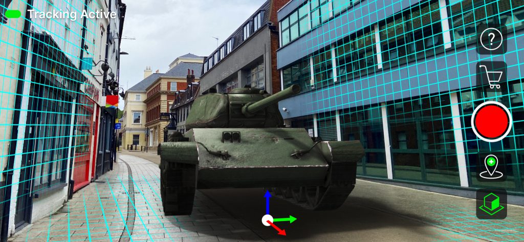 CamTrackAR tracking with markers and example model (tank)