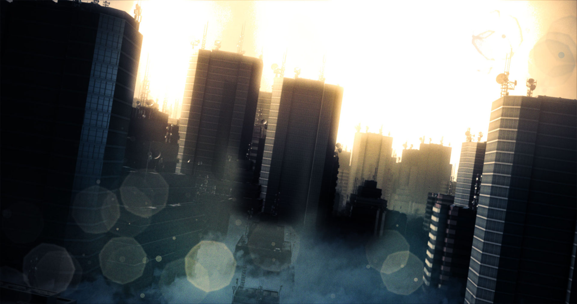 Dust City Particle Generated with Lens Flares