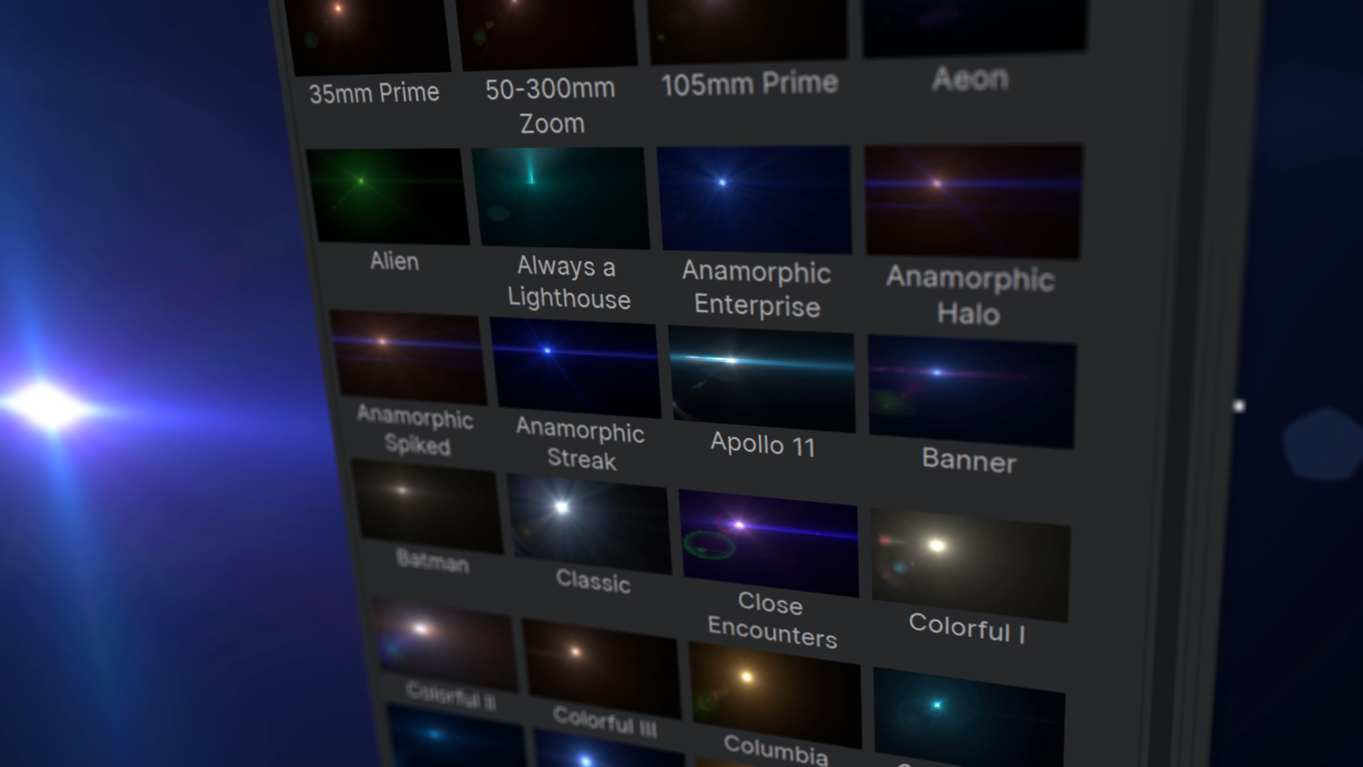 New Release: HitFilm 16 HitFilm 16's lens flare engine presets