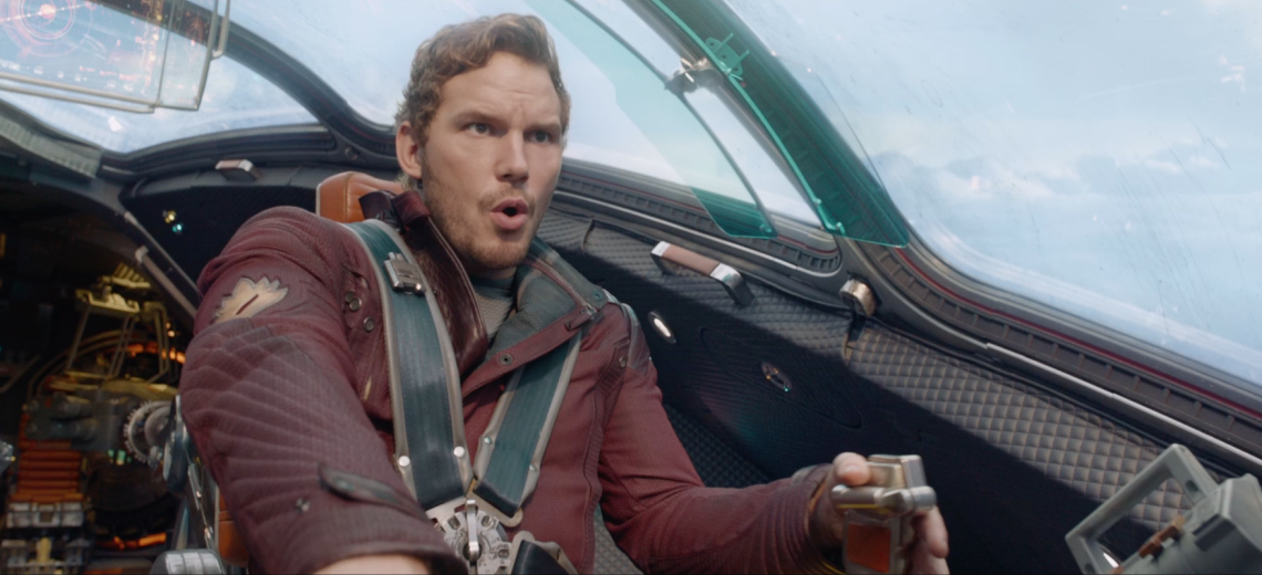 Guardians of the Galaxy - Star Lord flying a spaceship