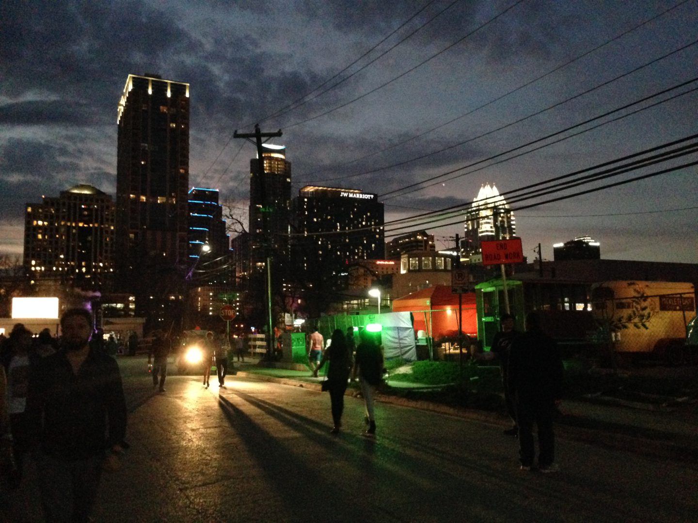 Austin street at night