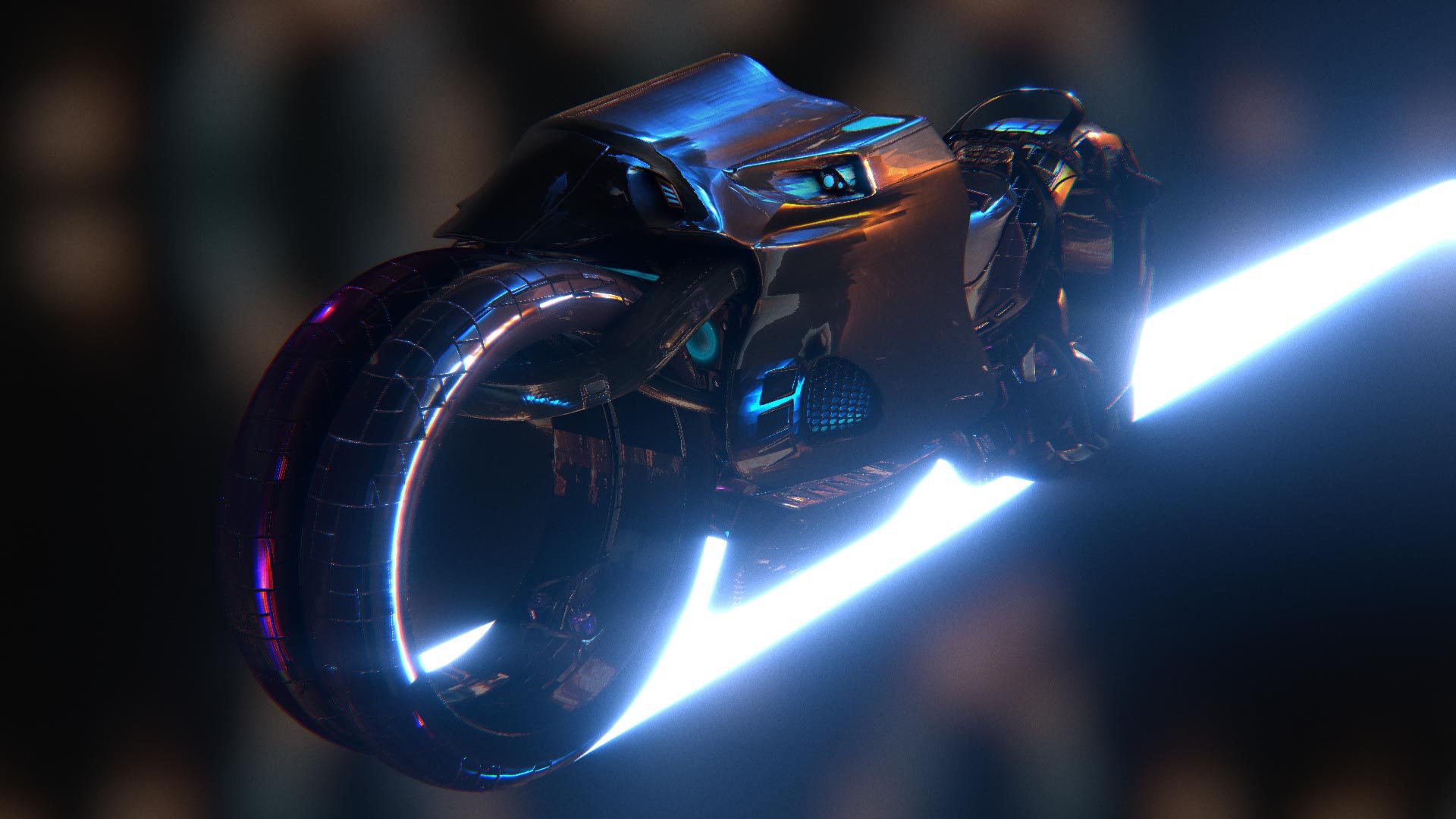3D render of holo-bike with PBR in HitFilm 16 rendering engine