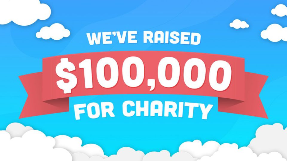 We've Raised $100,000 for Charity