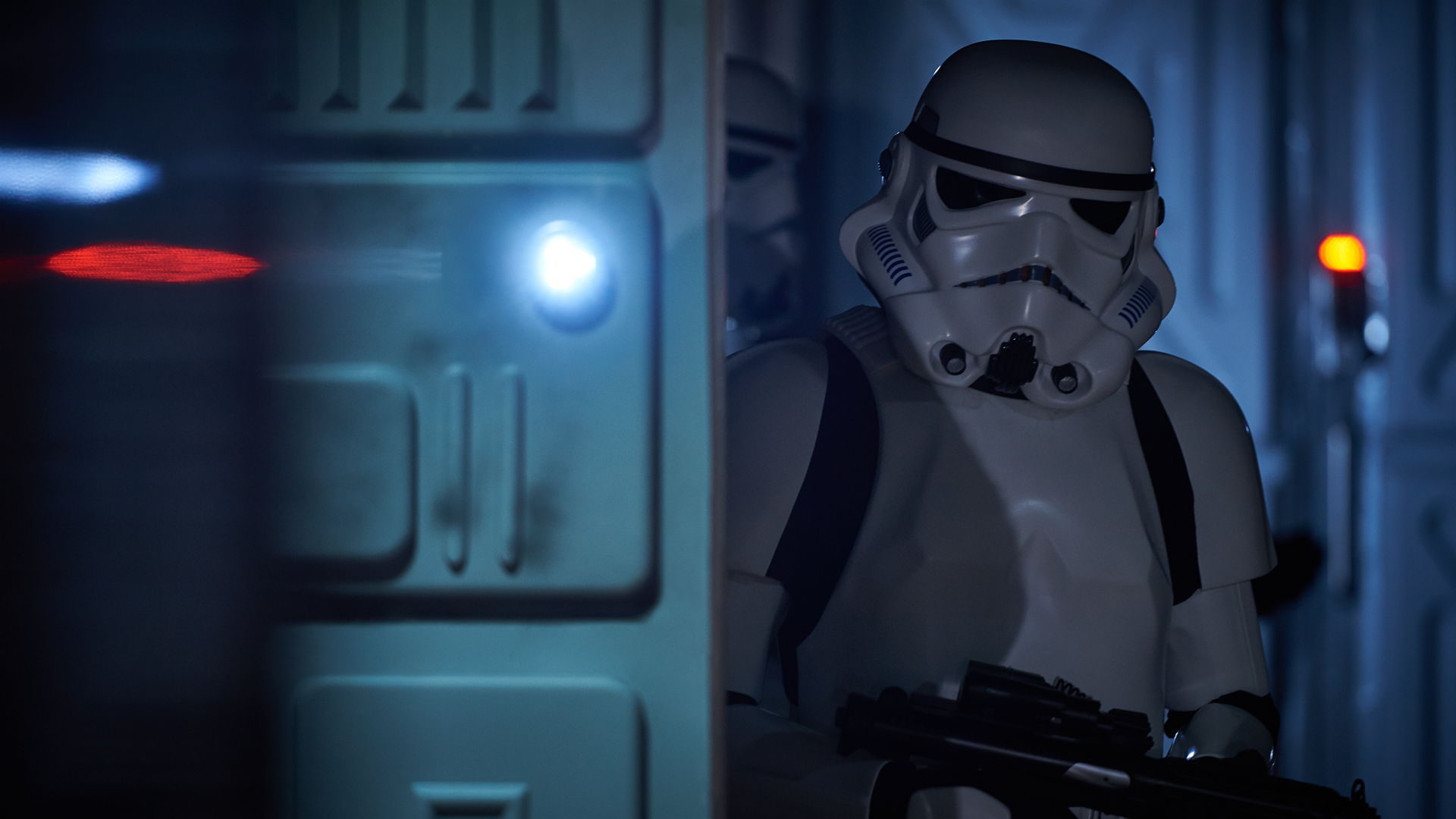 Stormtrooper on the set of Rebellion - FXhome Star Wars-inspired fan film