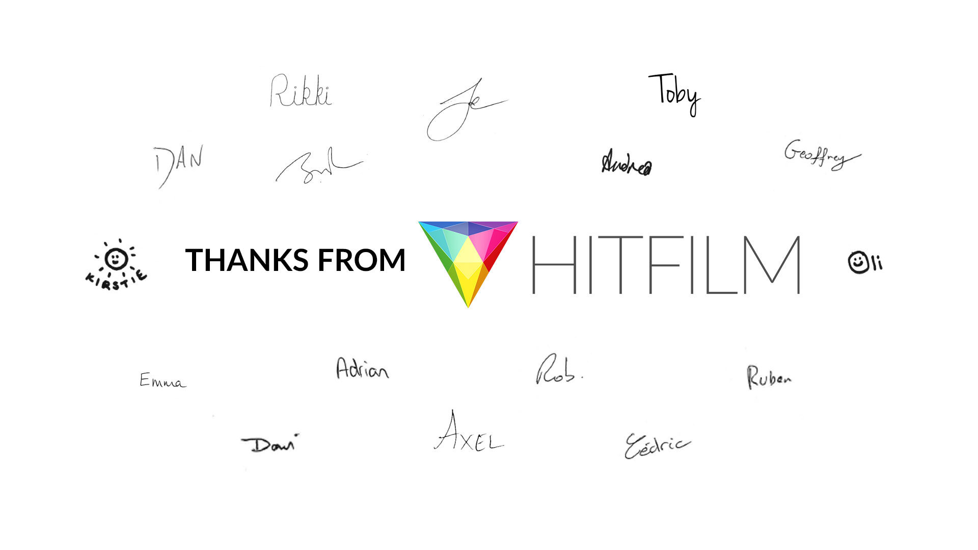 Thanks from the HitFilm team