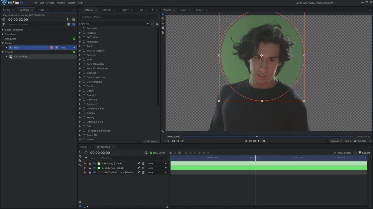 How to create Superman's heat vision effects blog Masking the head and torso for chroma keying