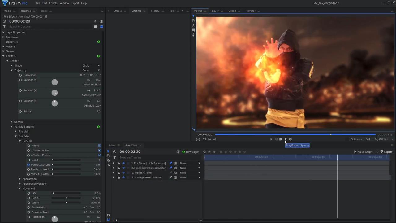 How to create Mortal Kombat's Scorpion fireball effects - creating a fire blast