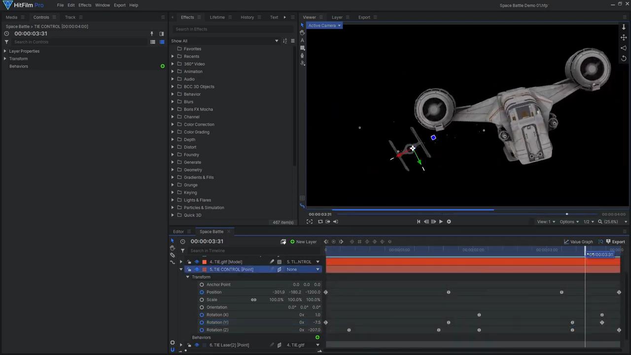 How to create Star Wars space battle VFX - Animating the models