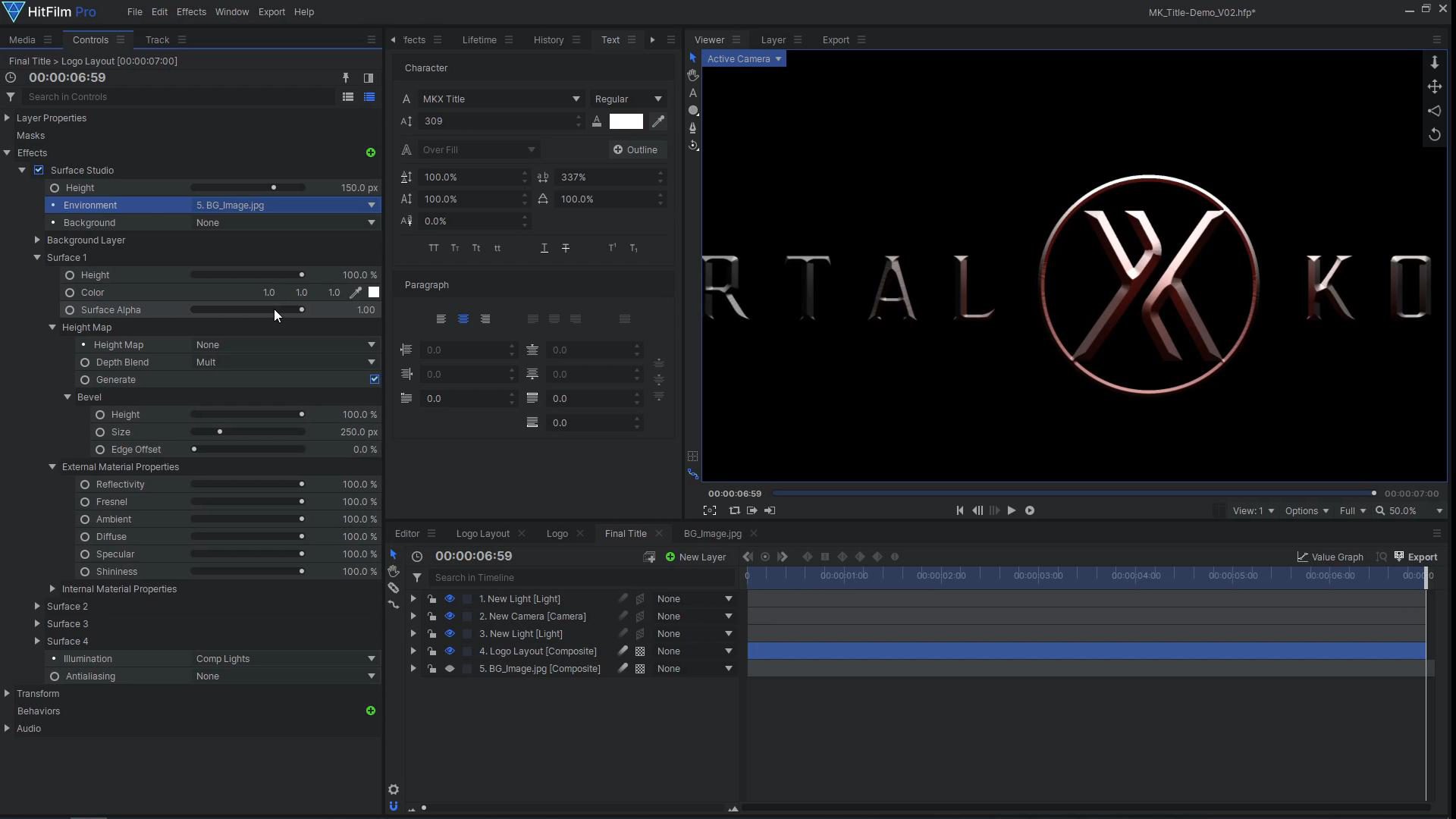 How to create a cinematic Mortal Kombat-style animated title - adding reflection