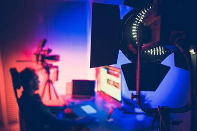 HMI film lamps in studio setup